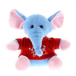 Super Soft Plush Valentine Blue Elephant with red t-shirt