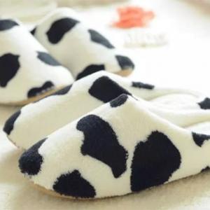 Cow plush slipper