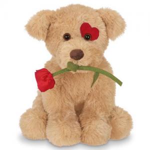 valentine day gift soft plush stuffed dog with rose