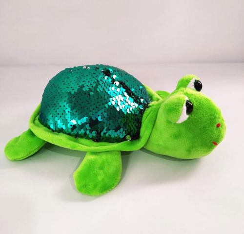 funny glitter flip mermaid stuffed sequin plush turtle
