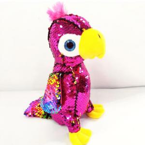 Color Reversible Sequin Big Eyes Parrot Plush Toy 