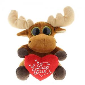 Personalized Stuffed valentines day plush moose