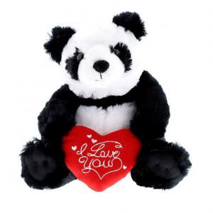 Valentine Stuffed Panda With Heart Plush Toys 