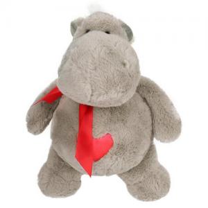 Valentine gift plush animal hippo