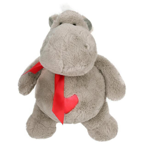Valentine gift plush animal hippo