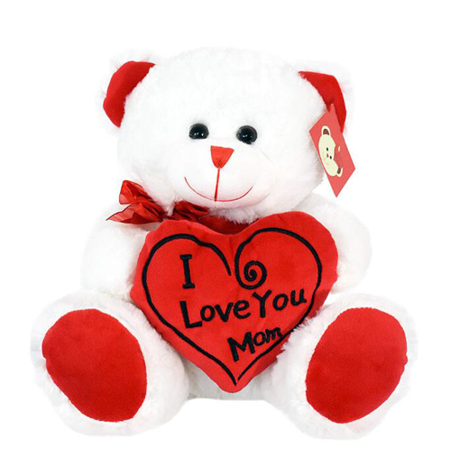 Teddy Bear Stuffed Plush Toy Holding LOVE Heart Soft Gift for Valentine Day