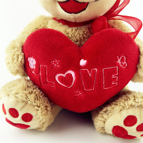 Valentine plush animal plush teddy bear with red heart