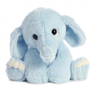 Custom blue small soft animal elephant plush toy with big ears