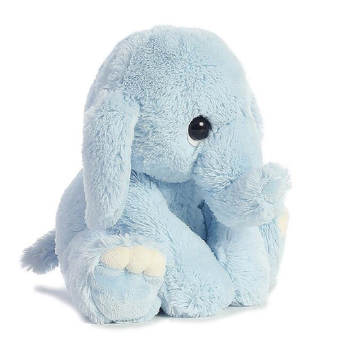 Custom blue small soft animal elephant plush toy with big ears