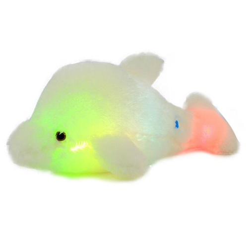 Creative light up LED dolphin stuffed ocean plush toy 