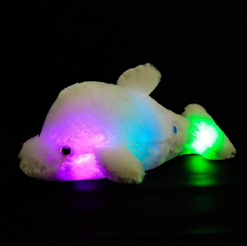 Creative light up LED dolphin stuffed ocean plush toy 
