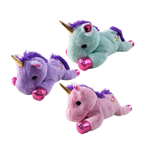 soft fluffy stuffed plush-toys colorful unicorn 