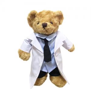 cute soft plush stuffed uniform doctor teddy