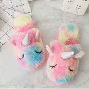  soft color unicorn slippers