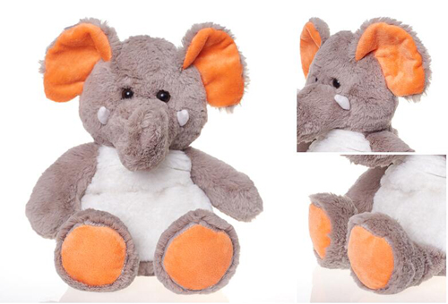 25CM Soft Stuffed Microwavable Elephant Animals Heat Plush Toy
