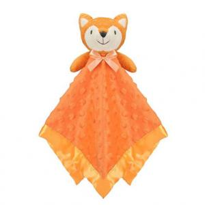  Orange Cuddle Cloth Plush fox baby comforter