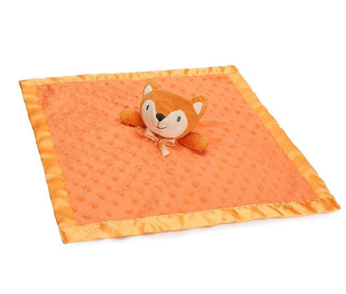  Orange Cuddle Cloth Plush fox baby comforter