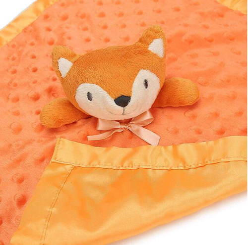  Orange Cuddle Cloth Plush fox baby comforter