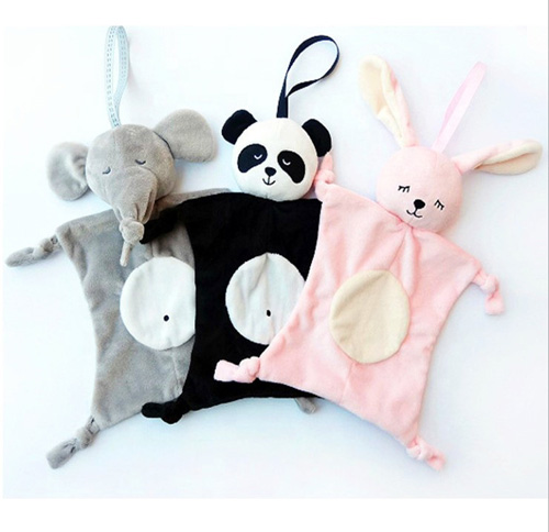Cute panda rabbit elephant head infant comforter 