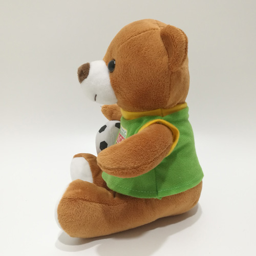 Customized lovely soccer bear with T shirt plush stuffed toy 