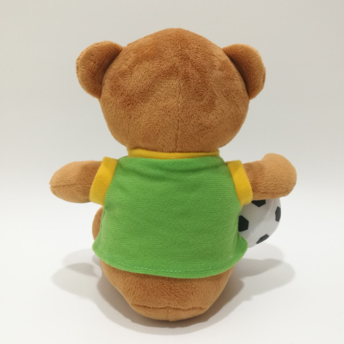 Customized lovely soccer bear with T shirt plush stuffed toy 