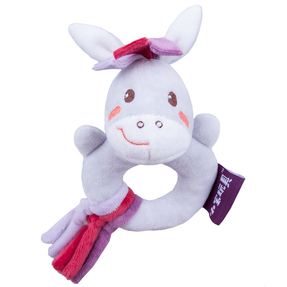 Baby soft plush ring rattle toys with high quality 