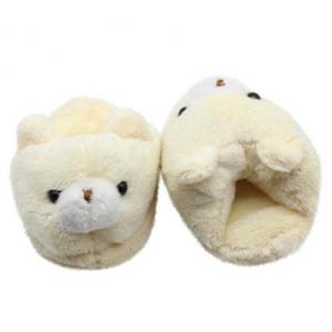 Plush Fluffy Animal Shaped bear Indoor Slippers for Adult 