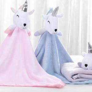  New Born Baby Super Soft With Cute Unicorn Head Toy Polar Fleece Blanket