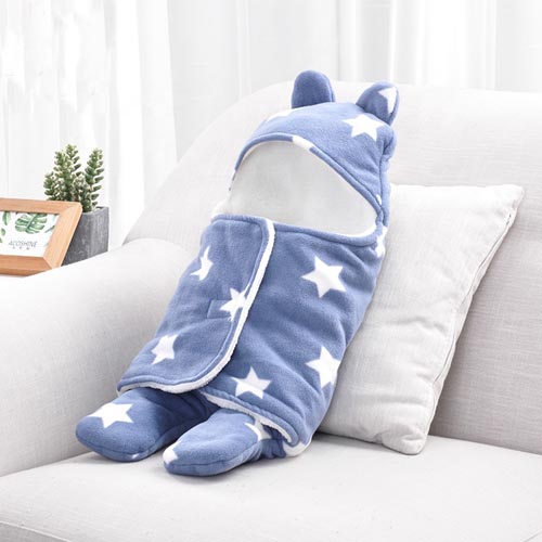 Star Pattern Double Layer Newborn Baby Wraps Swaddle Blanket