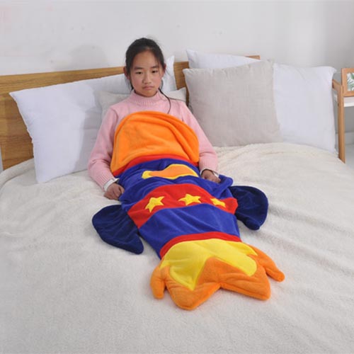 Wholesale Custom Soft Four Seasons Unique Shape Sleeping Blanket Children Coral Blanket