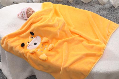 Baby Cartoon Flannel Fleece Blanket Newborn Hooded Blanket Wholesale Children Shawl