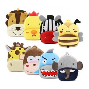 Custom Logo Printed Popular Children Cute School Bag 3D Animal Cartoon Plush Backpack for Kindergarten Kids 