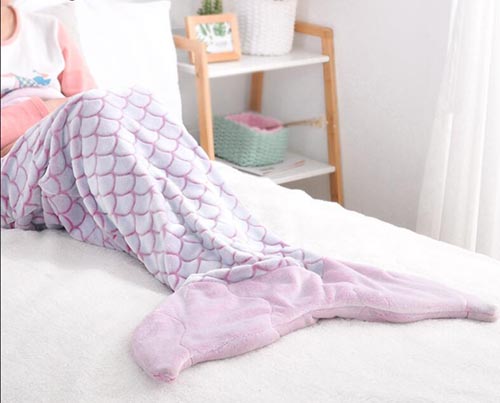 All Seasons Cozy Soft Mermaid Blanket Tail Knitted Mermaid Blanket for Kids Mermaid Blanket Fleece for Baby