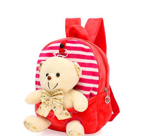  kids plush book bag schoolbag with cute stuffed animal toy 