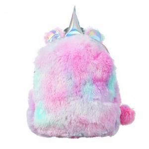  Trending Hologram PU Small School Backpack Unicorn Plush Travel Backpack Shoulder Bag Kids Bagpack 
