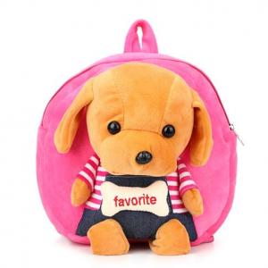  Cute Animal Design Cartoon Plush Backpack Dog Shape Kids Bagpack School Bag 