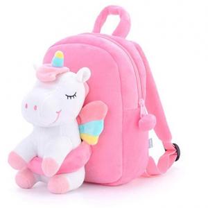 Customized Plush Cartoon Kids 3D unicorn Backpack Kindergarten Pattern Type Rabbit Girls Kids plush School Bags