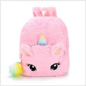 wholesale kids cute unicorn school bag cartoon plush backpack 