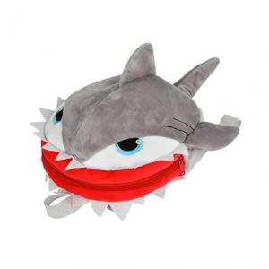 Kids Travel Soft Grey Color Plush Shark Backpack 