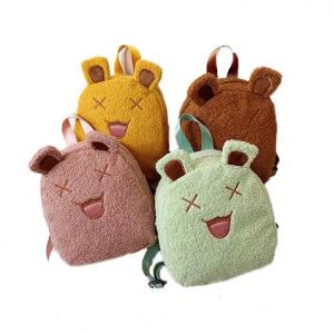  High quality custom plush wool little Bear cartoon cute coin purse kids shoulder bag messenger bag backpack 