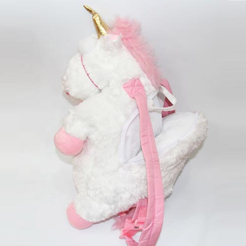 Promotional Gifts Cartoon Stuffed Animal Toys Kids Plush Unicorn Backpack