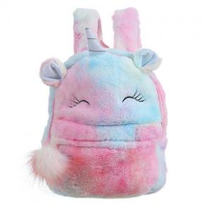 2020 New Kids Bags Rainbow Backpack Colors Girls Cute Cartoon Soft Plush Unicorn Leisure School Bags 