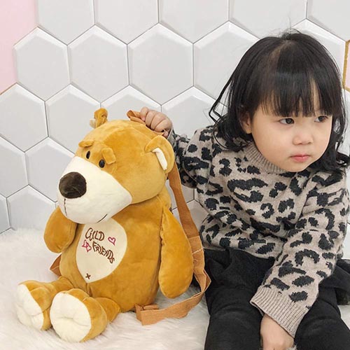 Factory Wholesale Customized Cute Bear Plush Backpack Plush Toy For Children 