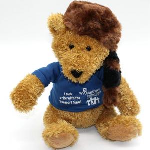 newest design blue t-shirt soft brown plush sitting huge giant teddy bear 