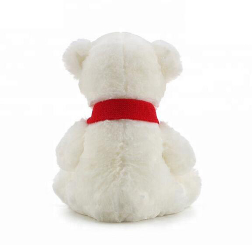 Lovely soft white plush bear with scarf