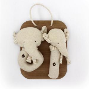 wholesale dropshipping Baby organic cotton elephant / rabbit / bear hand BB stick hand grab rattle stick set baby comfort toys 