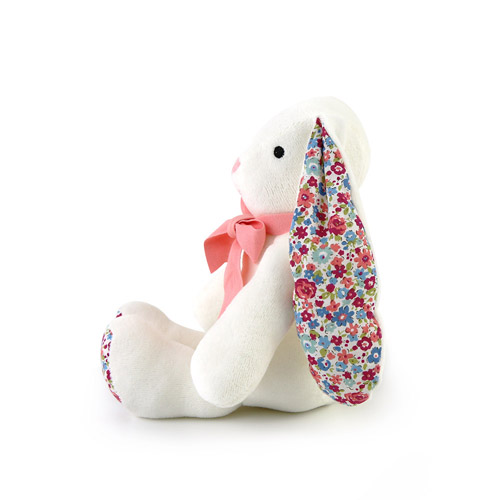 OEM long ear cute white stuffed GOTS organic cotton baby plush bunny rabbit soft toy 