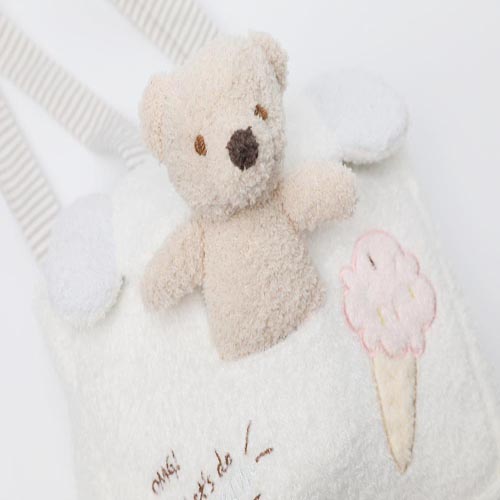 plush bear toy with bag ANIMAL IN white CROWN BAG plush unicorn into bag 