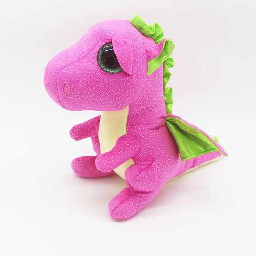 Unique design Shining bling bling stuffed dragon plush toy with wings wholesale custom soft animal plush toy 
