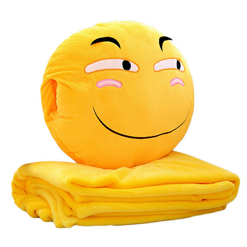 China Directly Factory Custom Throw Pillow Hand Warmers Emoji Cushion Pillow Blankets Toy 
